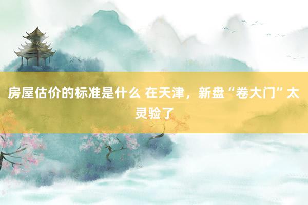 房屋估价的标准是什么 在天津，新盘“卷大门”太灵验了