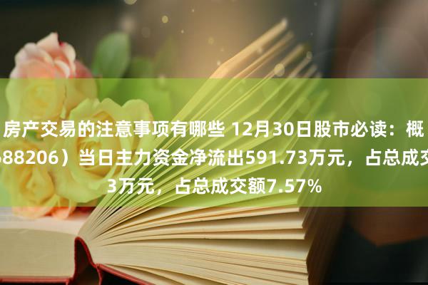 房产交易的注意事项有哪些 12月30日股市必读：概伦电子（688206）当日主力资金净流出591.73万元，占总成交额7.57%