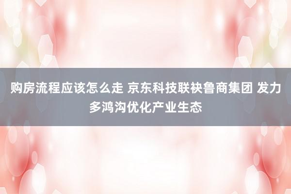 购房流程应该怎么走 京东科技联袂鲁商集团 发力多鸿沟优化产业生态