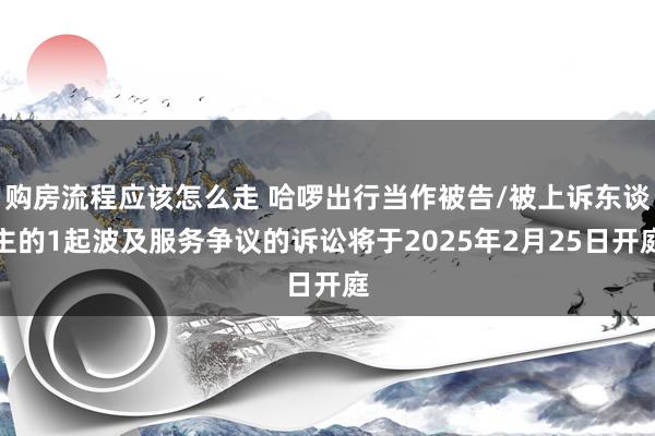 购房流程应该怎么走 哈啰出行当作被告/被上诉东谈主的1起波及服务争议的诉讼将于2025年2月25日开庭