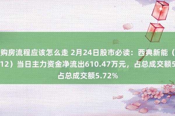 购房流程应该怎么走 2月24日股市必读：西典新能（603312）当日主力资金净流出610.47万元，占总成交额5.72%