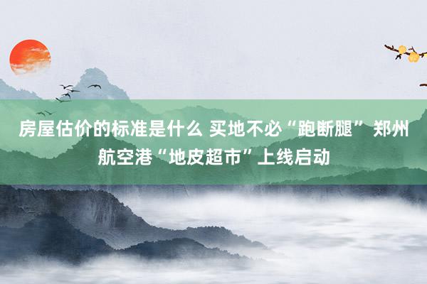 房屋估价的标准是什么 买地不必“跑断腿” 郑州航空港“地皮超市”上线启动