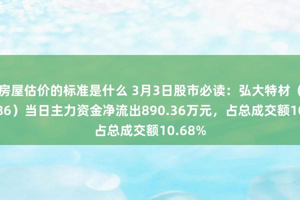 房屋估价的标准是什么 3月3日股市必读：弘大特材（688186）当日主力资金净流出890.36万元，占总成交额10.68%